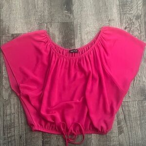 pink blouse is a Love Culture brand off-the-shoulder top.